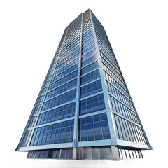 Obraz premium A tall building with a lot of windows and a blue tint