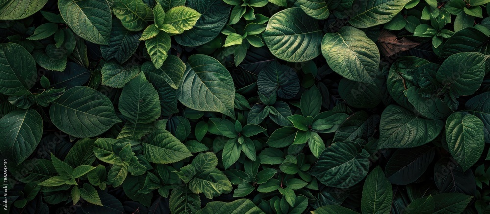 Fototapete forest foliage showcasing verdant leaves creating an ideal natural backdrop with ample copy space im