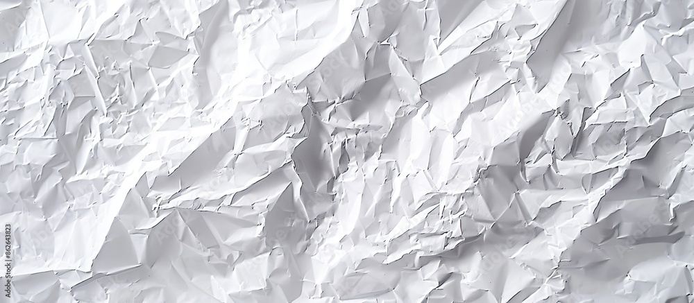 Aufkleber Top view of a clean white paper with a crumpled texture, suitable as a background for adding copy space image.