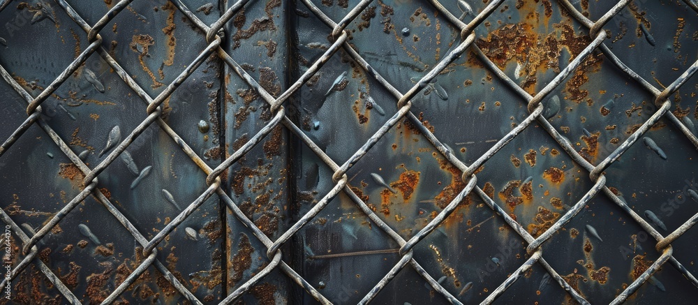 Poster texture of a metallic fence, suitable for a copy space image.