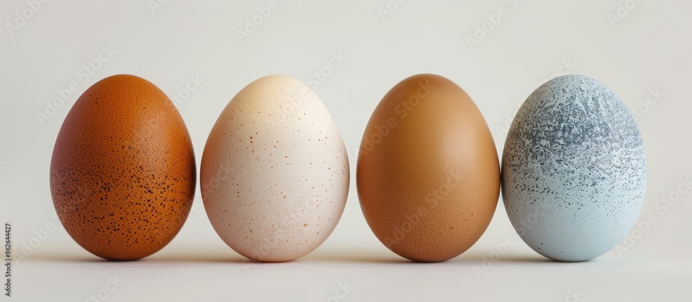 Poster Select the perfect eggs by comparing four different colored chicken eggs with a copy space image for text.