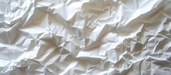 Obraz premium Top view of a clean white paper with a crumpled texture, suitable as a background for adding copy space image.