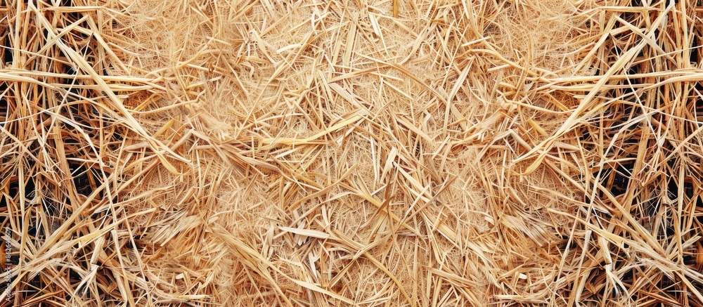 Poster Background of dry straw texture embellished with space for text insertion in an image. Copy space image. Place for adding text and design