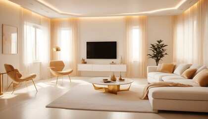 Fototapeta premium Photo interior modern design room 3d illustration