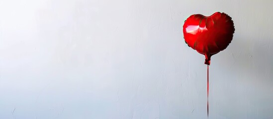 Magazine-style collage featuring a red heart-shaped balloon, ideal for love, relationships, Valentine's Day, and birthday celebrations, including a blank copy space image.