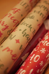 christmas and new year holidays. magical atmosphere. packaging for gifts. gift wrapping paper