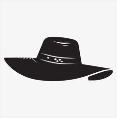Female hat vector silhouette illustration on a White Background