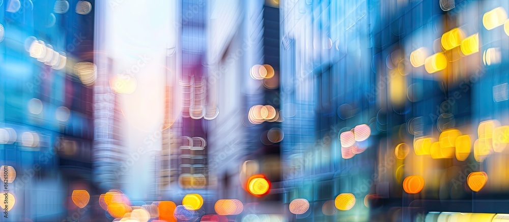 Poster blurred office building in the background with copy space image.