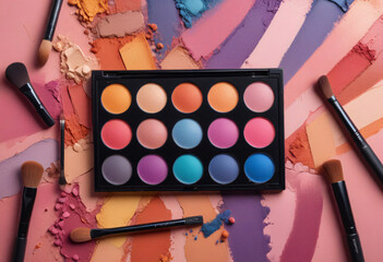 A colorful eyeshadow palette.