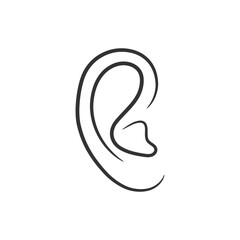 Ear icon isolated vector illustration.