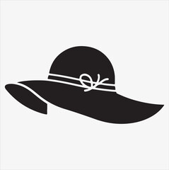 Female hat vector silhouette illustration on a White Background