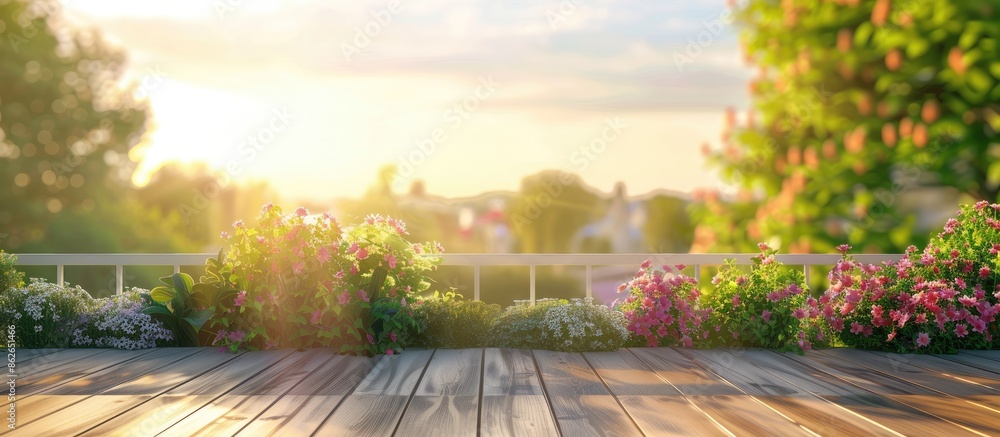 Poster blur nature background with balcony and terrace, featuring ample copy space image.