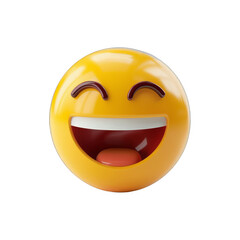 Fototapeta premium A smiling yellow emoji with a tongue sticking out