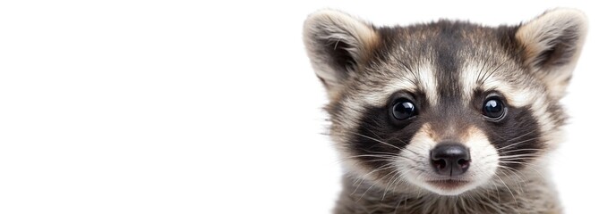 Obraz premium Banner Background: Animal Protection Day. Close up of a raccoon.