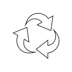 Fototapeta premium Recycling Sign Symbol Symbol Flat Design Vector Illustration. Isolated in a blank background can be edited and color-changed.