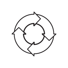 Recycling Sign Symbol Symbol Flat Design Vector Illustration. Isolated in a blank background can be edited and color-changed.