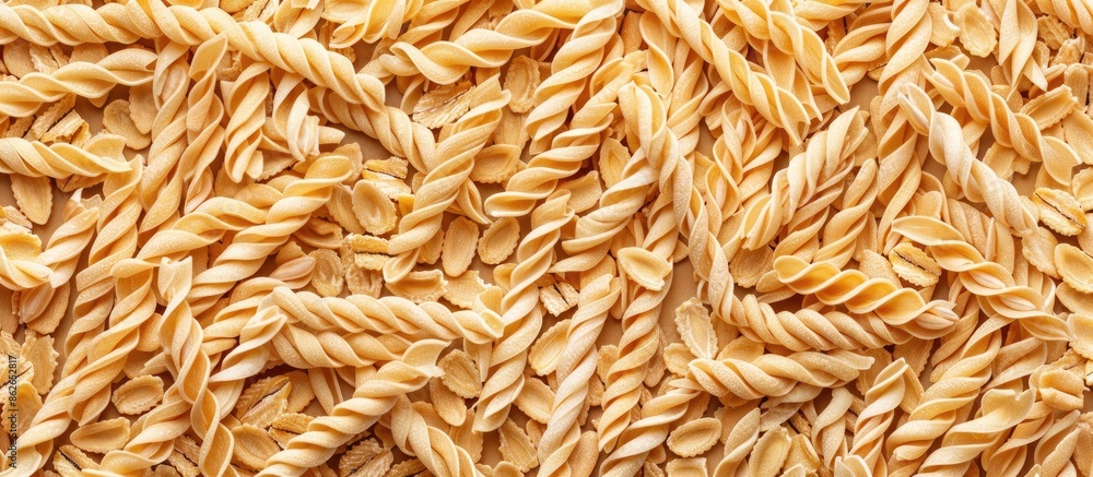 Poster A cereal pattern featuring shredded wheat with a copy space image.