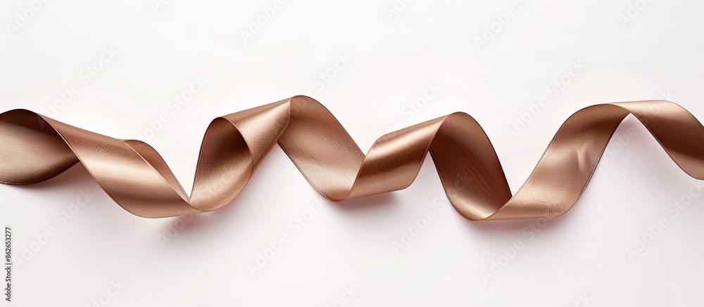 Leinwandbilder brown ribbon displayed in a qualitative copy space image with a white backdrop.
