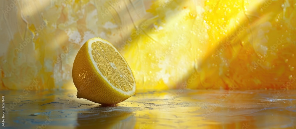 Aufkleber An image displaying a vibrant lemon against a softly lit backdrop with room for additional content is known as a copy space image.