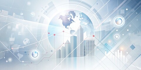 Obraz premium Global Business Network: Abstract Technology Background