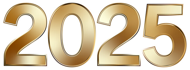 2025 gold number logo isolated