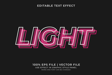 3D text effect Light editable vector