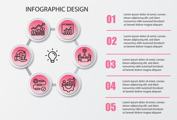  Infographic design abel design template process diagram, presentations, workflow layout, banner, flow chart, info graph. Concept of business model successive steps. pastel graphic elements.

