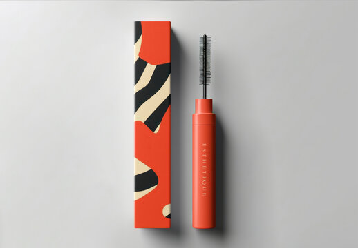Mascara Tube And Box Mockup With Generative AI