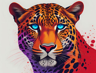 Leopard mit blauen Augen