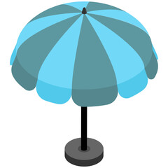 Isometric Beach Parasol Vector © Abubakar Muneer
