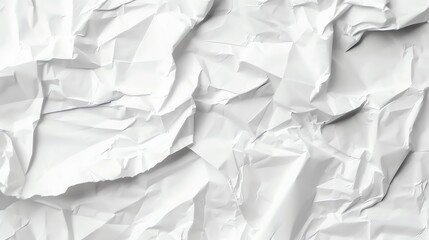 Fototapeta premium Textured white crumpled paper background. 