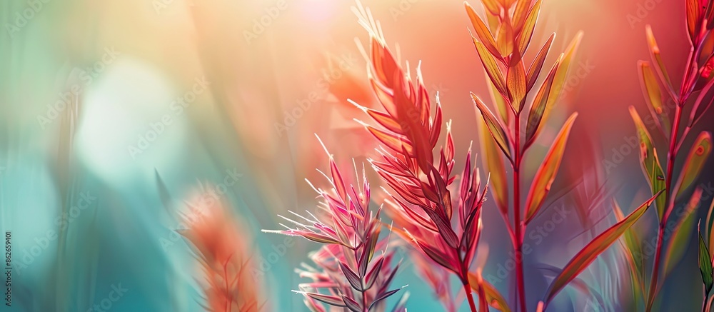 Poster Close-up abstract image showcasing grass with copy space.