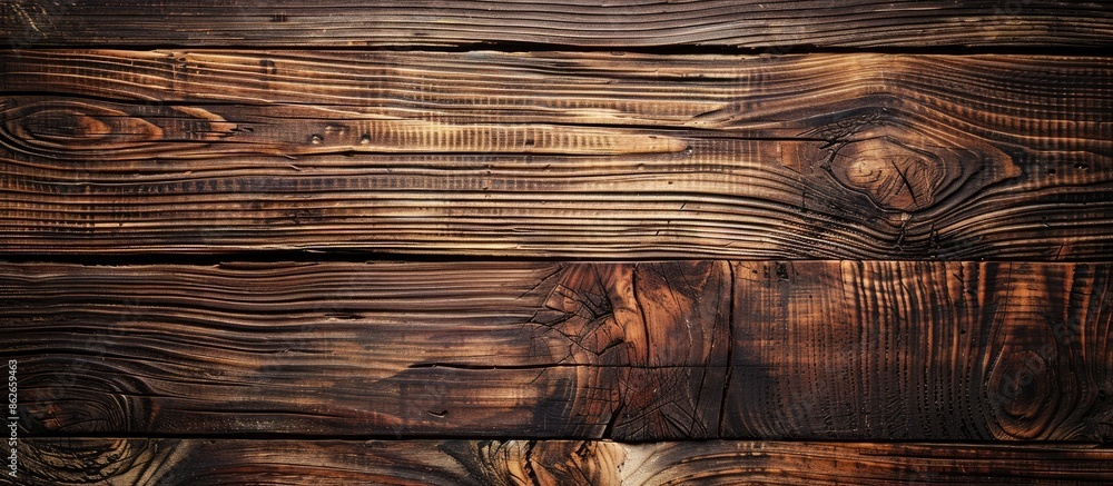Fototapete Top view of a wooden table showing the texture of the wood, ideal for adding text or images in the copy space image.
