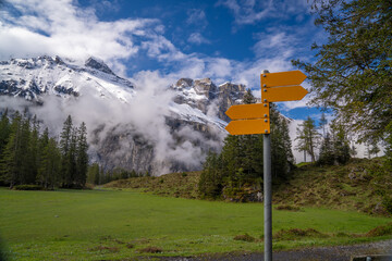 kinderstem is very peaceful and beautiful village where we can walk trekking to see nature on the way to oeschinensee  lake Switzerland 