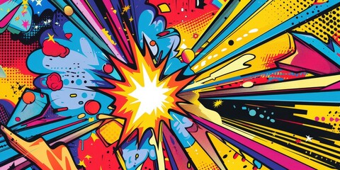 Fototapeta premium Abstract Colorful Explosion of Comic Style