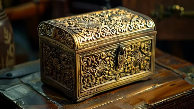 A small intricately carved wooden box said to contain the power to grant eternal youth to anyone who possesses it.