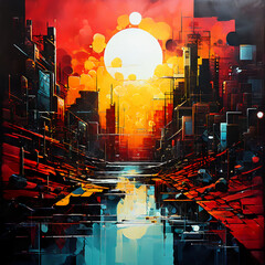 A memory of what happened there that day, abstract 그날 그곳에서있었던 한장의 추억,추상적 Generative AI