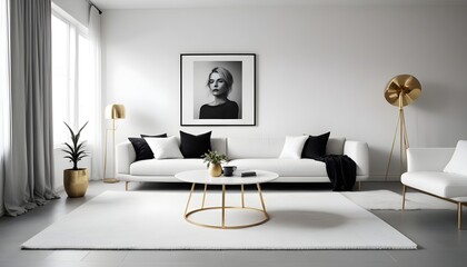 Photo interior modern design room 3d illustration