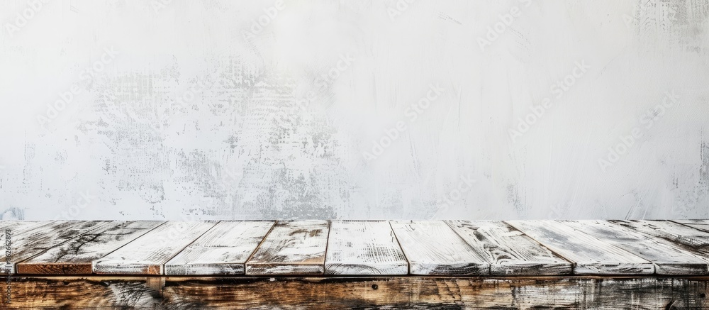 Leinwandbilder white textured surface of a wooden table provides a background with ample copy space image.