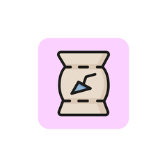 Bag of wall putty line icon. Renovation, package, store. Construction concept. Vector illustration can be used for topics like refurbishment, repair, home improvement