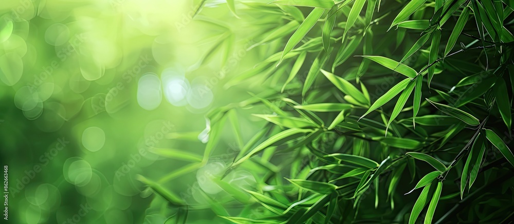 Poster Leaves of bamboo, creating the possibility of including a copy space image.