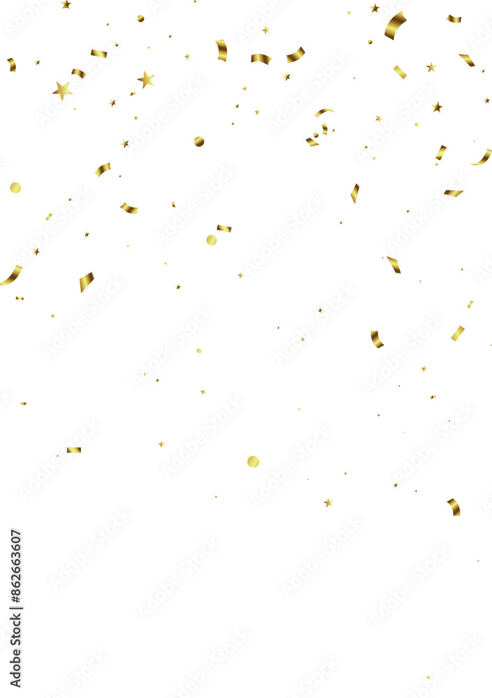 Wall mural gold confetti background that zig-zags falling for the celebration. festival decoration vector illustration