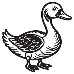 illustration of a cute goose duck