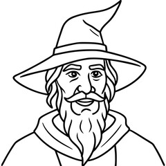vector cartoon illustration of wizard