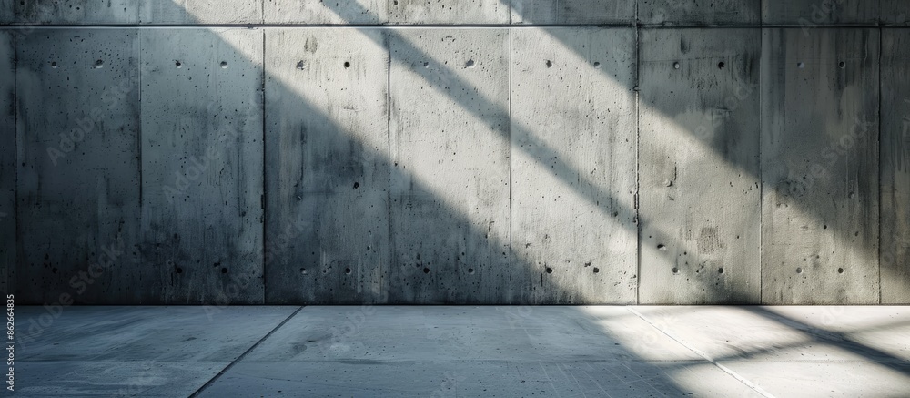 Poster utilize concrete surfaces with varying light and shadow effects as a backdrop for showcasing product