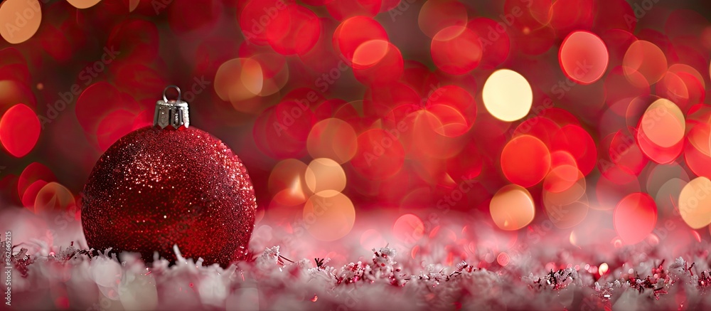 Aufkleber christmas ball ornament displayed for holiday celebration with festive bokeh background in a copy sp