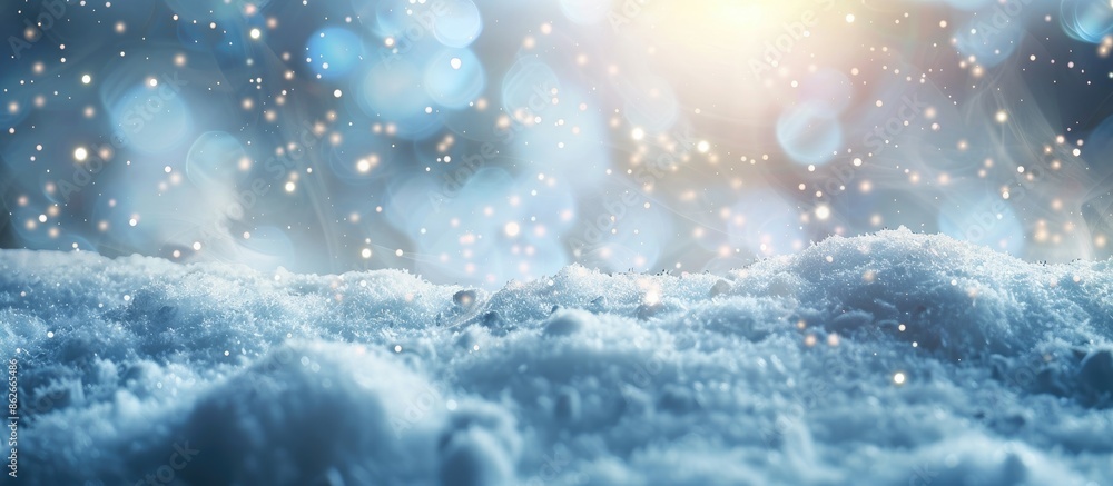 Leinwandbilder snow-covered christmas background featuring twinkling light, with ample copy space image available f