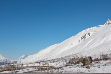 snow covered mountains
