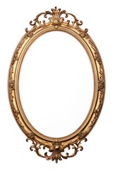 Gold Oval jewelry mirror frame.