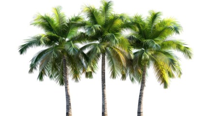 Image of green palm trees on white background.